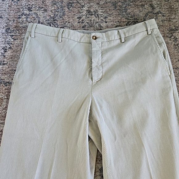 Zanella Devon Wool Dress Pants Serge Light Khaki Creased 36x36 113839 - Picture 2 of 8